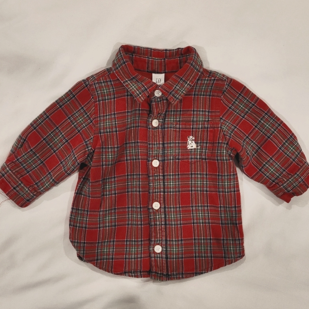 Baby GAP holiday plaid shirt